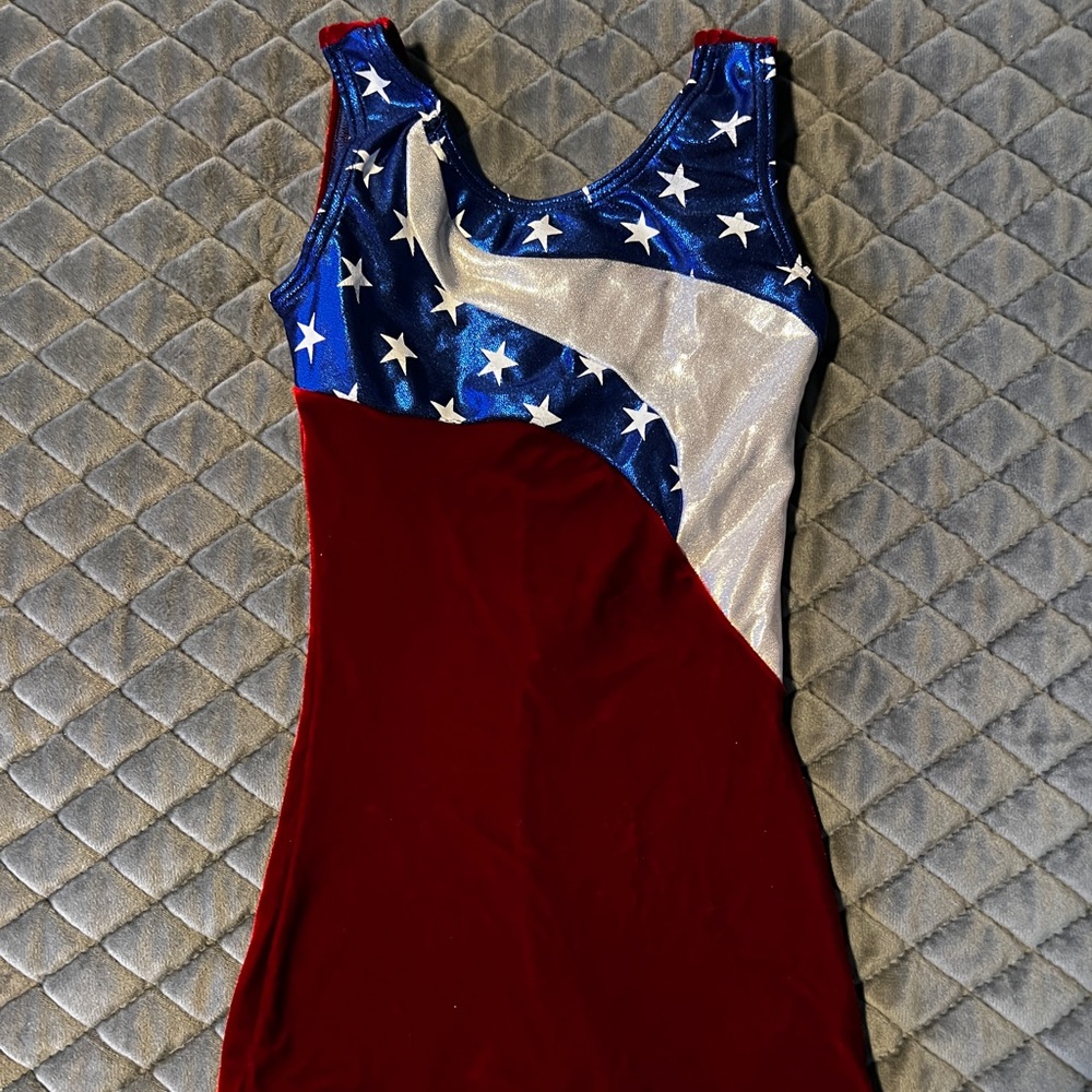 Motionwear Girls Shorts Patriotic Leotard Size 6X-7